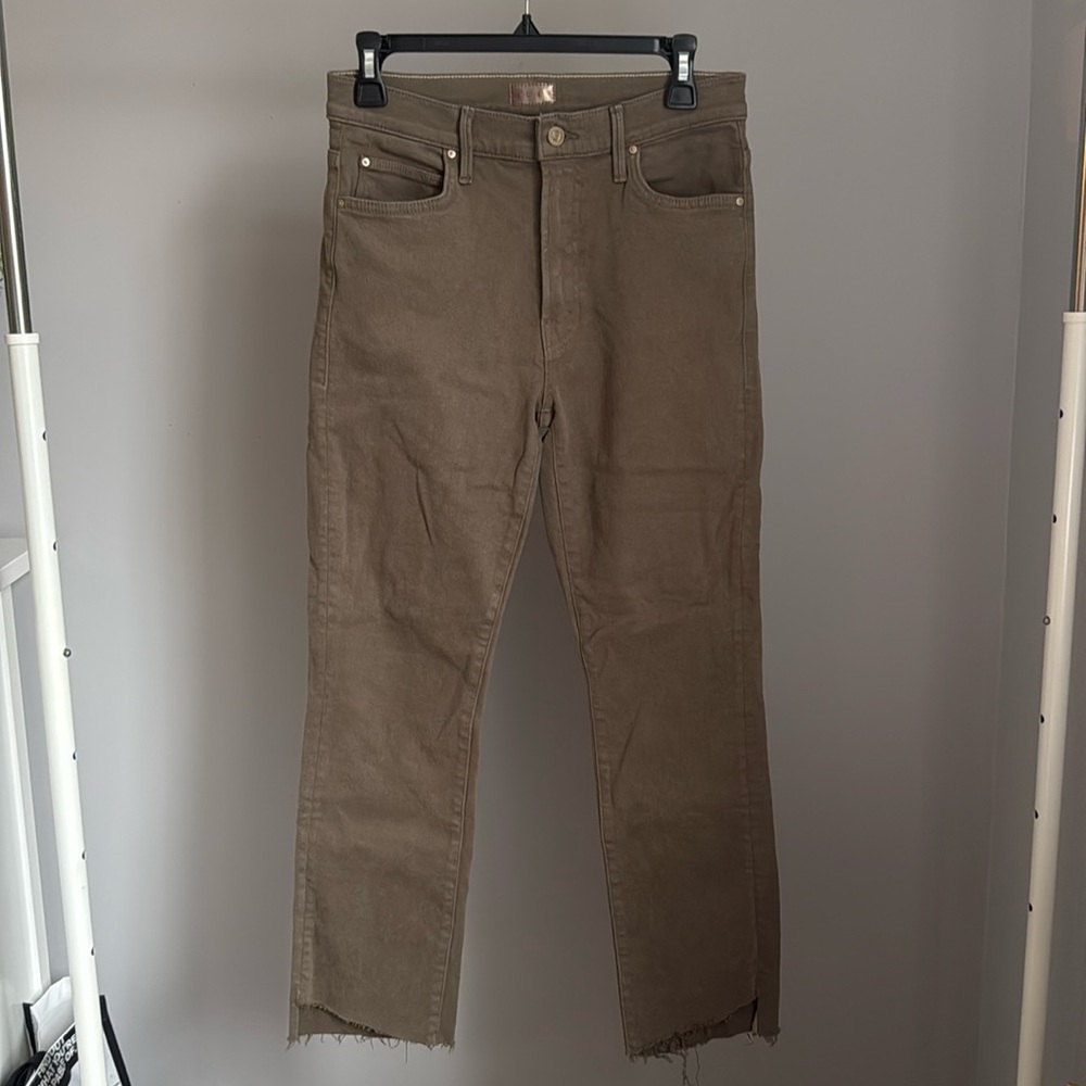 MOTHER Women's High Waisted Rascal Ankle Step Fray in Capers